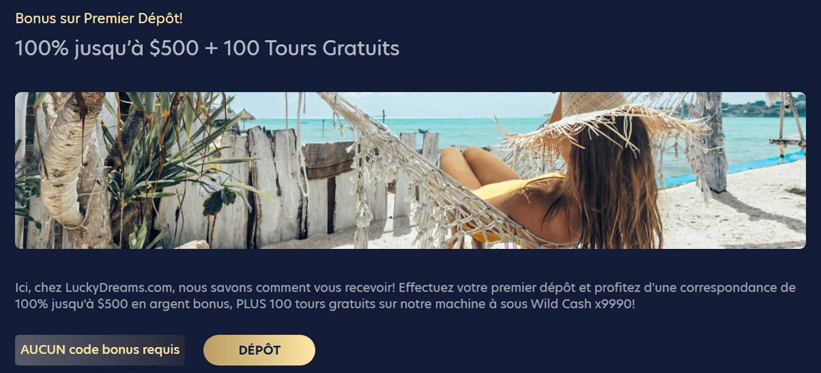 bonus de bienvenue et de depot